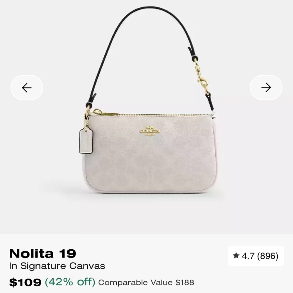 Coach Nolita 19 Mini Bag in Signature Canvas - Cream